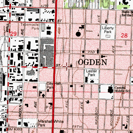 Topographic Map of Saint Josephs Catholic Church, UT