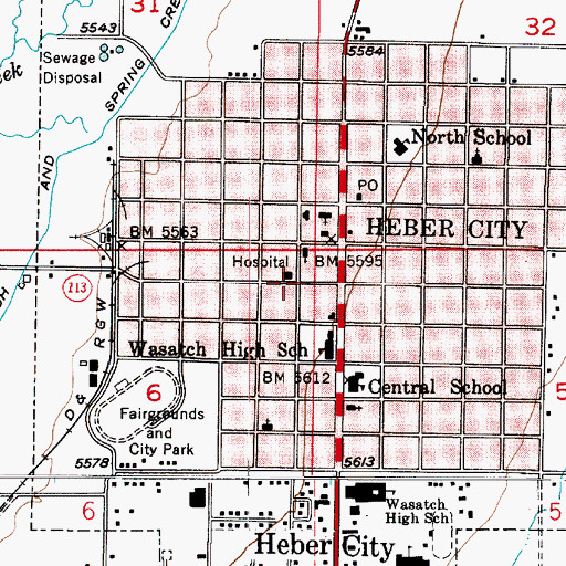 Topographic Map of Saint Lawrence Catholic Church, UT