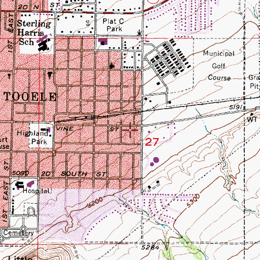 Topographic Map of Saint Marguerites Catholic Church, UT