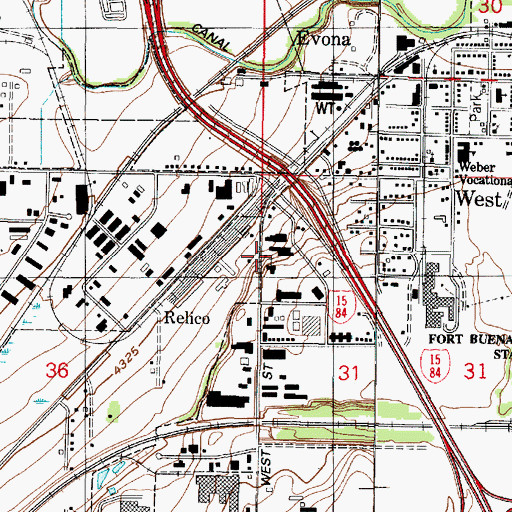 Topographic Map of Saint Mary Catholic Church, UT