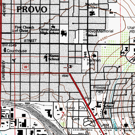 Topographic Map of Seventh Day Adventist Church, UT