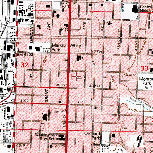 Topographic Map of Spanish Assembly of God Church, UT