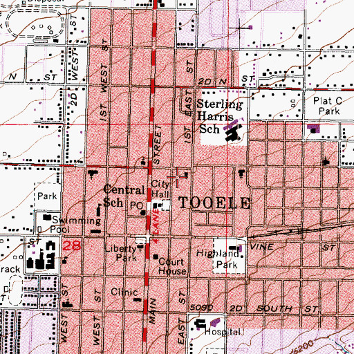 Topographic Map of Tooele Community Methodist Church, UT