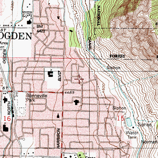 Topographic Map of Trinity Presbyterian Church, UT