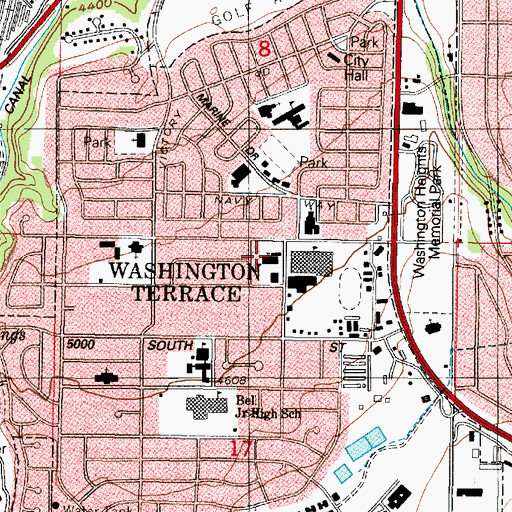 Topographic Map of Washington Heights Baptist Church, UT