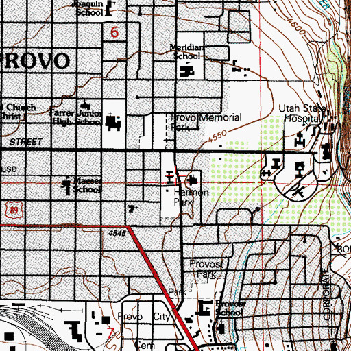 Topographic Map of The Church of Jesus Christ of Latter Day Saints, UT