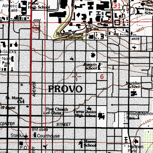 Topographic Map of The Church of Jesus Christ of Latter Day Saints, UT