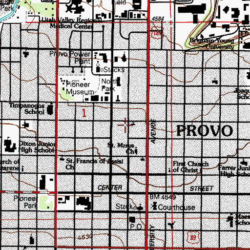Topographic Map of The Church of Jesus Christ of Latter Day Saints, UT
