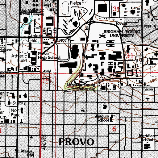 Topographic Map of The Church of Jesus Christ of Latter Day Saints, UT