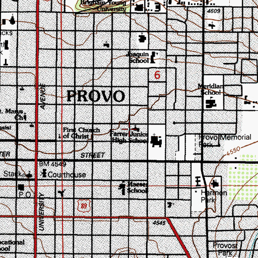 Topographic Map of The Church of Jesus Christ of Latter Day Saints, UT