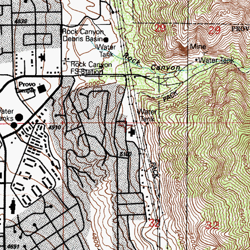 Topographic Map of The Church of Jesus Christ of Latter Day Saints, UT