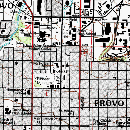 Topographic Map of The Church of Jesus Christ of Latter Day Saints, UT