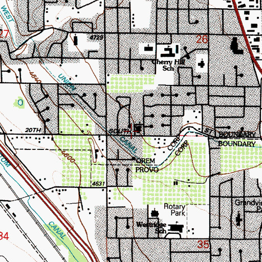 Topographic Map of The Church of Jesus Christ of Latter Day Saints, UT