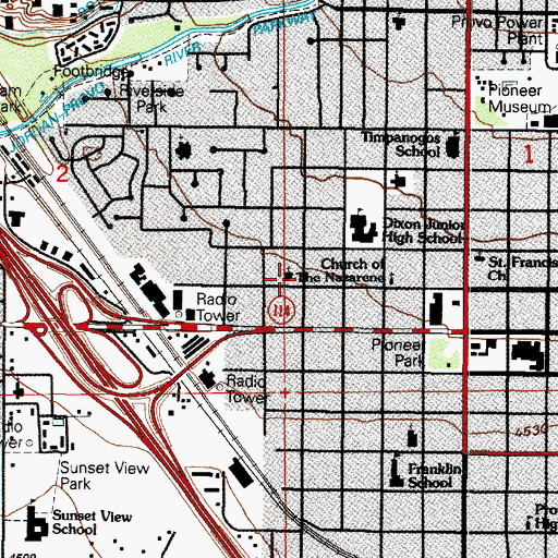 Topographic Map of The Church of Jesus Christ of Latter Day Saints, UT