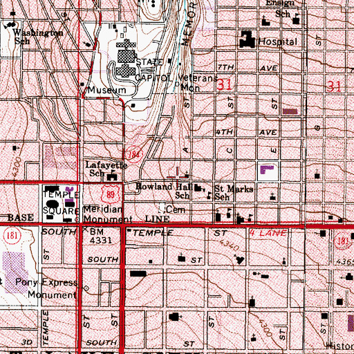 Topographic Map of The Church of Jesus Christ of Latter Day Saints, UT