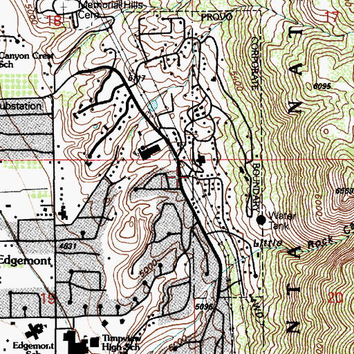 Topographic Map of The Church of Jesus Christ of Latter Day Saints, UT