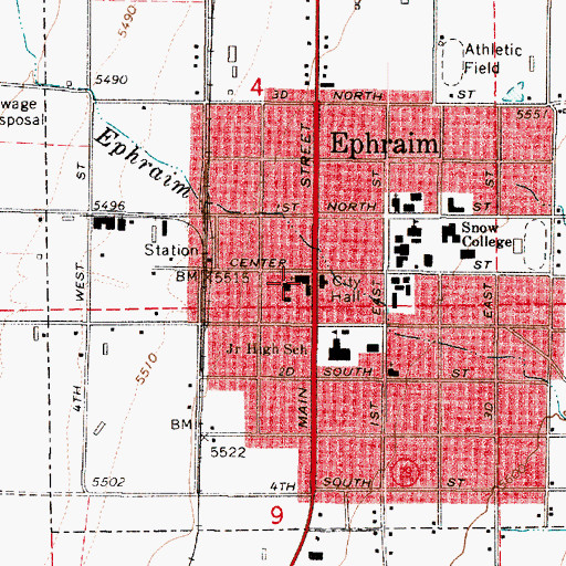 Topographic Map of The Church of Jesus Christ of Latter Day Saints, UT