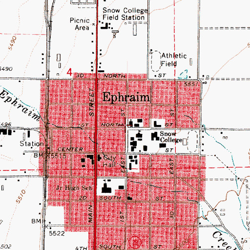Topographic Map of The Church of Jesus Christ of Latter Day Saints, UT