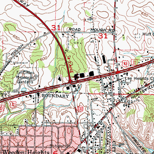 Topographic Map of Brookwood Village Shopping Center, AL