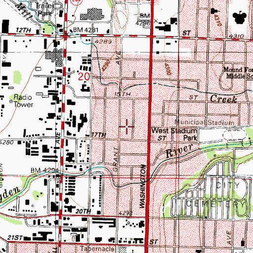 Topographic Map of The Church of Jesus Christ of Latter Day Saints, UT