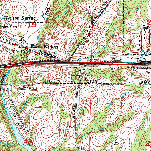 Topographic Map of Browns School (historical), AL
