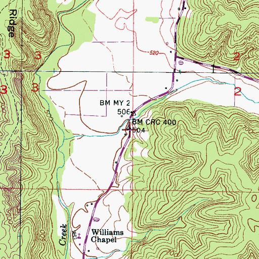 Topographic Map of Browns Store (historical), AL