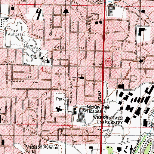 Topographic Map of The Church of Jesus Christ of Latter Day Saints, UT