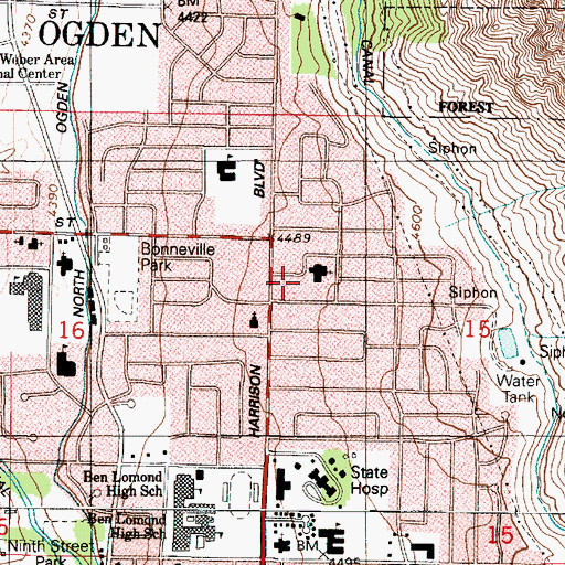 Topographic Map of The Church of Jesus Christ of Latter Day Saints, UT