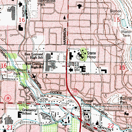 Topographic Map of The Church of Jesus Christ of Latter Day Saints, UT