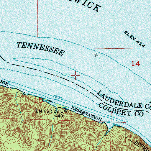Topographic Map of Brush Creek Island (historical), AL