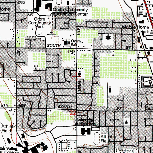 Topographic Map of The Church of Jesus Christ of Latter Day Saints, UT