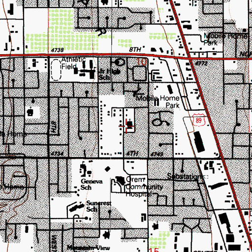 Topographic Map of The Church of Jesus Christ of Latter Day Saints, UT
