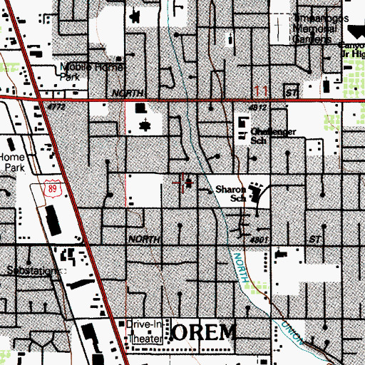 Topographic Map of The Church of Jesus Christ of Latter Day Saints, UT