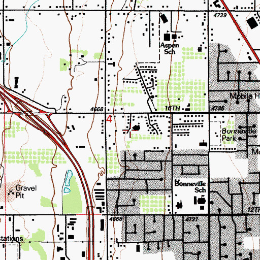 Topographic Map of The Church of Jesus Christ of Latter Day Saints, UT
