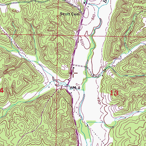 Topographic Map of Bumpass Creek Freewill Baptist Church, AL