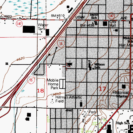 Topographic Map of The Church of Jesus Christ of Latter Day Saints, UT