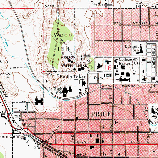 Topographic Map of The Church of Jesus Christ of Latter Day Saints, UT