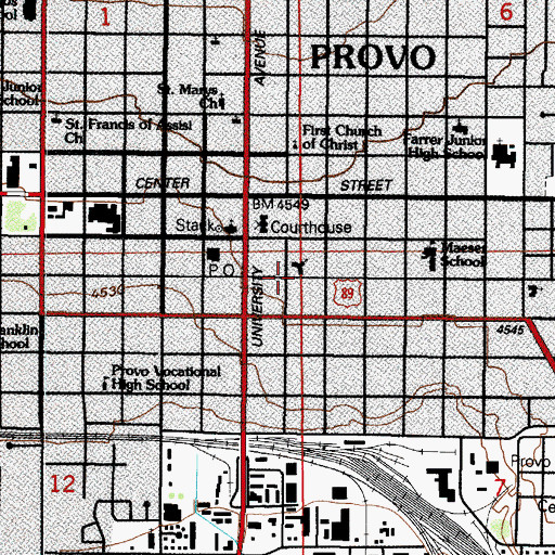 Topographic Map of The Church of Jesus Christ of Latter Day Saints, UT