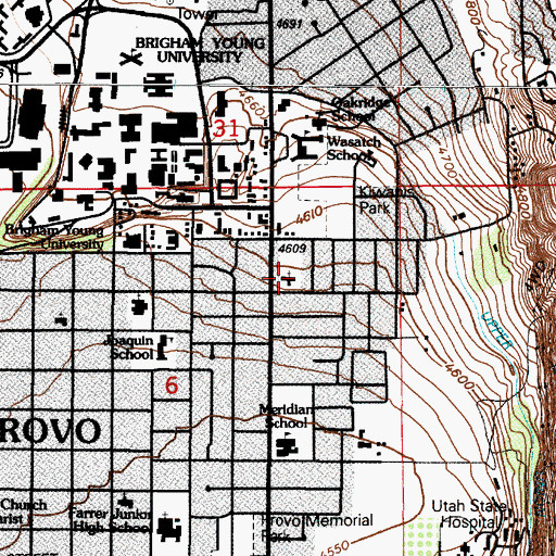Topographic Map of The Church of Jesus Christ of Latter Day Saints, UT