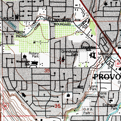 Topographic Map of The Church of Jesus Christ of Latter Day Saints, UT
