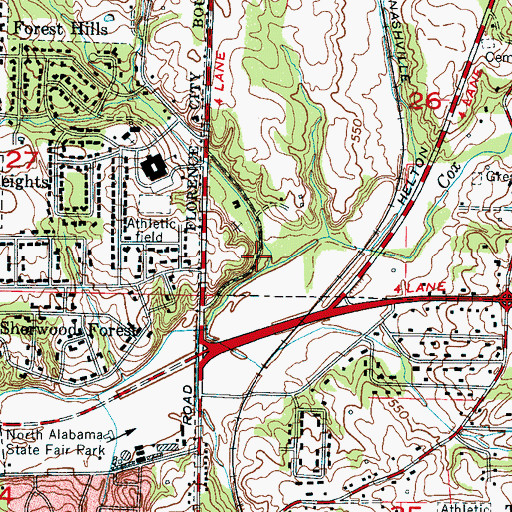 Topographic Map of Burtwell Spring, AL