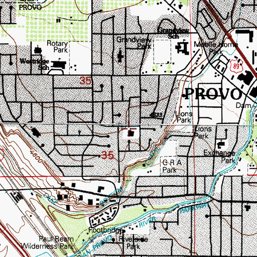 Topographic Map of The Church of Jesus Christ of Latter Day Saints, UT