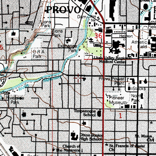 Topographic Map of The Church of Jesus Christ of Latter Day Saints, UT