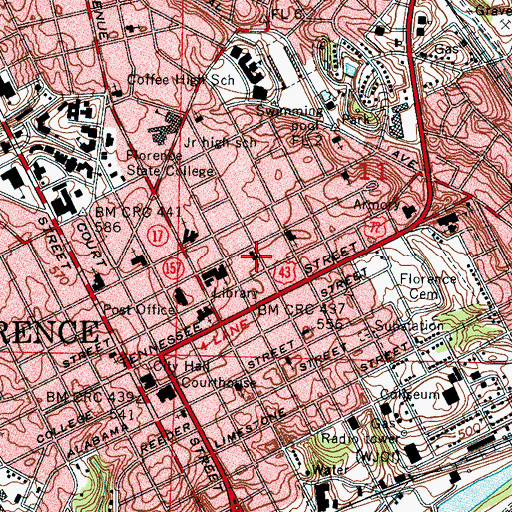 Topographic Map of Calvary Temple Church, AL