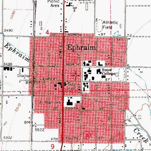 Topographic Map of The Church of Jesus Christ of Latter Day Saints, UT