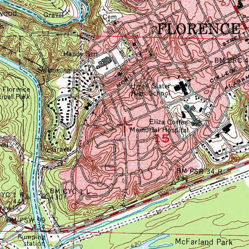 Topographic Map of Canaan (historical), AL
