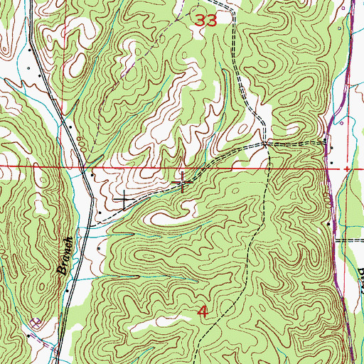 Topographic Map of Carrolls Mill (historical), AL