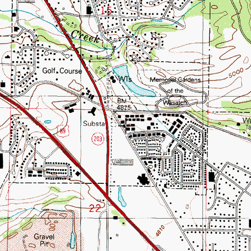 Topographic Map of Yorkshire Meadows Condominium, UT