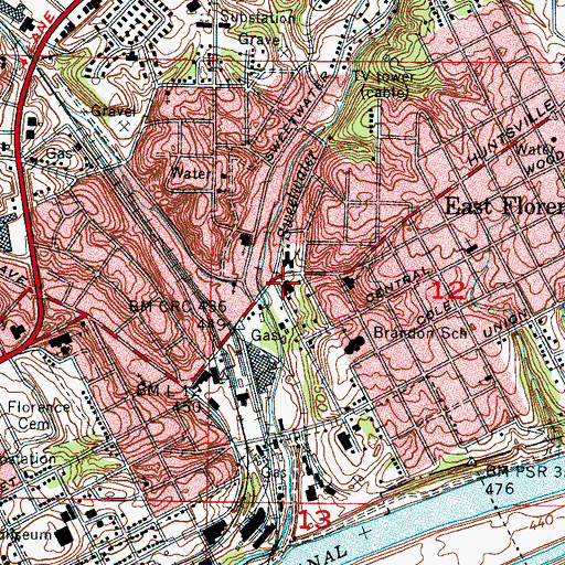 Topographic Map of Central Baptist Church, AL