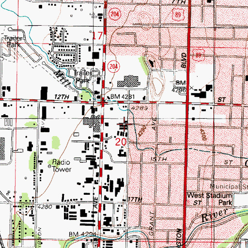 Topographic Map of Creekside Condominium, UT